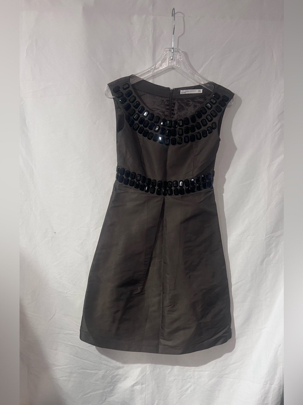 Zara Black Embellished Mini Dress